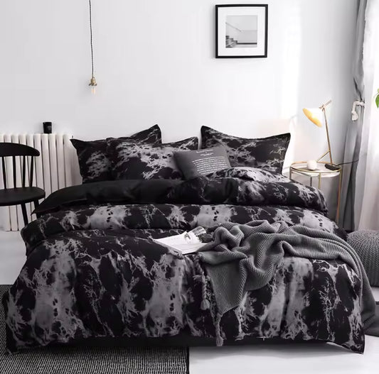 Marble pattern duvet set